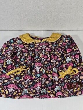 Millie Jay Corduroy Fall Floral Long-Sleeve Dress Size 6 months